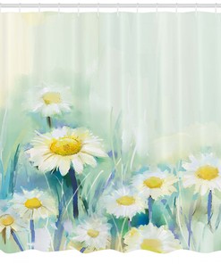 Rustic And Simple Floral Shower Curtain For A Cozy Bathroom