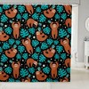 Rustic Animal Kids Shower Curtain With Cute Sloths, Palm Leaves And Beach Theme