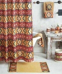 Rustic Aztec Country Western Ranch Shower Curtain, Waterproof Bathroom Decor with Quotes