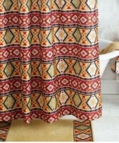 Rustic Aztec Country Western Ranch Shower Curtain, Waterproof Bathroom Decor with Quotes