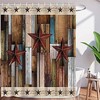 Rustic Barn Door And Texas Star Brown Gray Shower Curtain