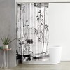 Rustic Bath Decor Elephant and Watercolor Bamboo Print Shower Curtain Fabric Bathroom Curtain Waterproof Bath Decor