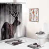 Rustic Bathroom Deer Shower Curtain With Wilderness Prints