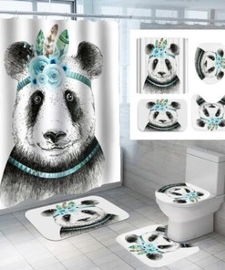 Rustic Bear Shower Curtain With Quotes
