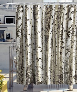 Rustic Birch Tree Shower Curtain for Your Bathroom