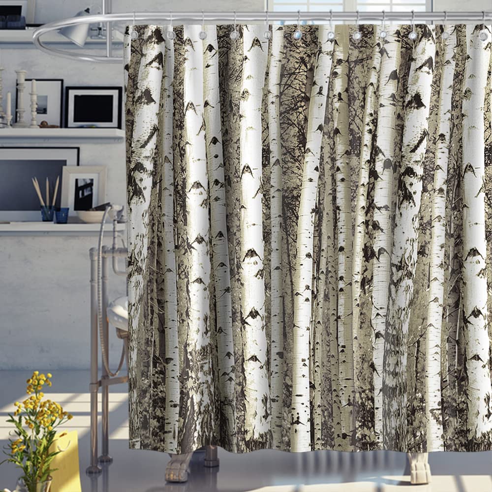 Rustic Birch Tree Shower Curtain for Your Bathroom