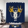 Rustic Birds And Moose Shower Curtain For Lodge Bathroom Decor, Nature Escape