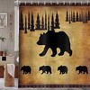 Rustic Black Bear Shower Curtain, Wildlife Cabin Bathroom Decor 