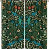 Rustic Blackout Window Curtains, William Morris Inspired Boho Flower Retro Decor 