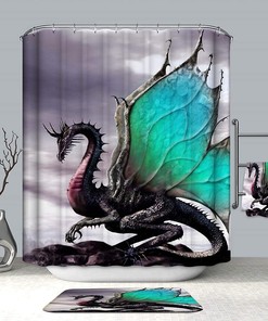 Rustic Blue Dragon Shower Curtain For A Bold And Unique Bathroom