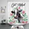 Rustic Board Highland Cow Print Shower Curtain For Vintage Bathroom