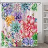 Rustic Boho Floral Shower Curtain With Succulent Plant And Cactus Theme For Natural Bathroom