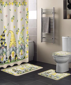 Rustic Burlap Lemon Shower Curtain for Vintage Bathroom