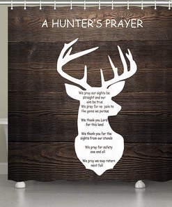 Rustic Cabin Bath Curtain with Wild Animal Deer Elk and Moose Prints