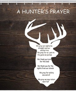 Rustic Cabin Bath Curtain with Wild Animal Deer Elk and Moose Prints