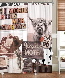 Rustic Cabin Bear Shower Curtain - Country Style Wildlife Animal Art Vintage Farmhouse Lodge Fabric Bathroom Accessories