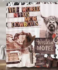 Rustic Cabin Bear Shower Curtain - Country Style Wildlife Animal Art Vintage Farmhouse Lodge Fabric Bathroom Accessories