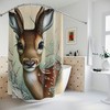 Rustic Cabin Hunter Shower Curtain With Deer Prints