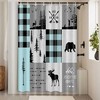 Rustic Cabin Lodge Bear Moose Deer Trees Decor Shower Curtain