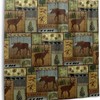 Rustic Cabin Lodge Shower Curtain with Bear Moose Deer Wildlife Design - Vintage Bath Curtain for Bathroom Accessories