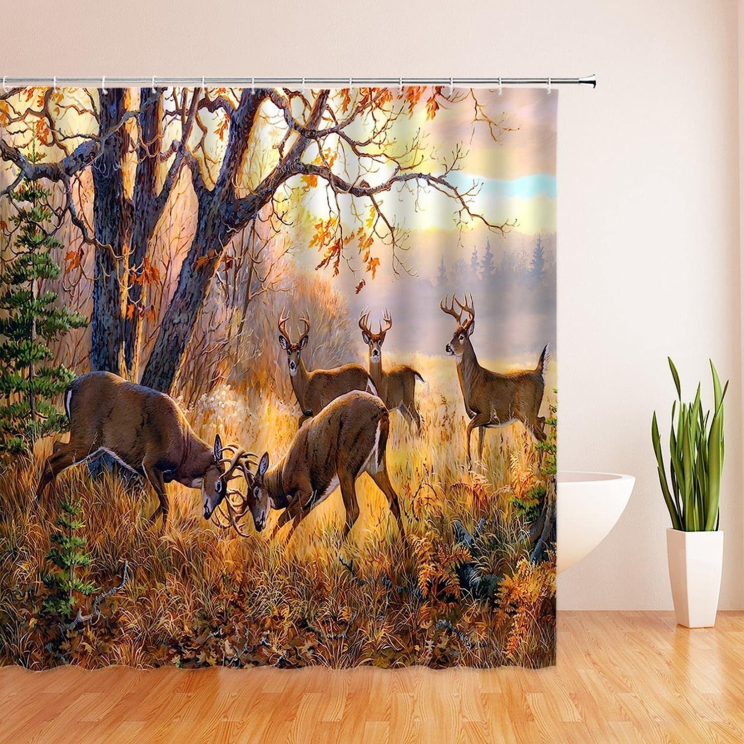 Rustic Cabin Moose Autumn Hunting Shower Curtain - A Perfect Blend Of Nature And Aesthetics