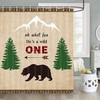 Rustic Cabin Shower Curtain With Wild Animals And Forest Print, Perfect For Nature Lovers