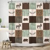 Rustic Cabin Shower Curtain for Wildlife Animals Outdoor Hunting Adventure Themed Bathroom Decor