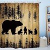 Rustic Cabin Wildlife Funny Bear Shower Curtain, Bathroom Accessories Cloth Fabric