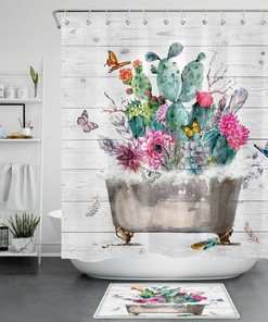 Rustic Cactus Flower Tub Accessory
