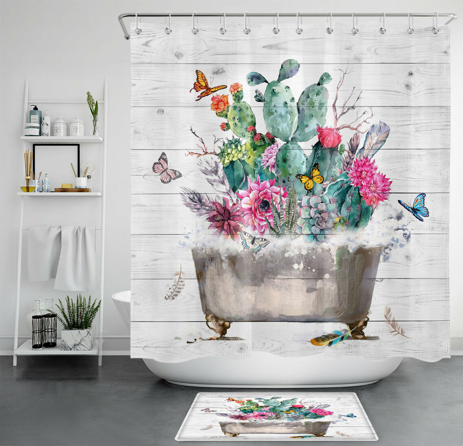 Rustic Cactus Flower Tub Accessory