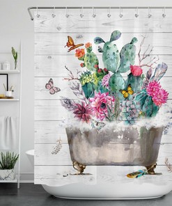 Rustic Cactus Flower Tub Accessory