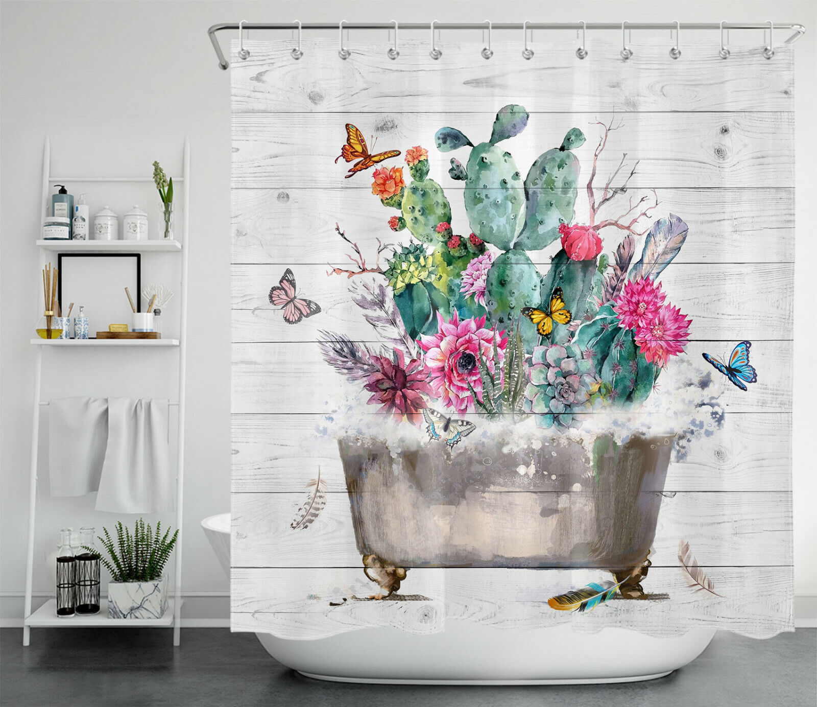 Rustic Cactus Flower Tub Accessory