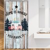 Rustic Camper RV and Forest Landscape Printed Waterproof Fabric Shower Curtain