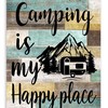 Rustic Camping Vintage Country Wooden Board Happy Camp Shower Curtain