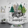 Rustic Christmas Truck with Snowflake and Tree Shower Curtain for Bathroom Decor