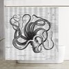 Rustic Coastal Art Shower Curtain with Octopus Design - Waterproof Bathroom Curtain Set