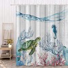 Rustic Country Wood Sea Turtle Shower Curtain With Tropical Fish Coral Seahorse Bathroom Curtain