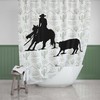 Rustic Cow Cutting And Reining Horse Shower Curtain - Waterproof And Stylish