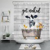 Rustic Cow Planks Print Shower Curtain For Vintage Bathroom