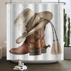Rustic Cowboy Boots and Barn Door Shower Curtain for Bathroom Decor