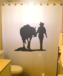 Rustic Cowgirl Shower Curtain With Horse And Western Bathroom Decor Design - Ideal For Your Rustic And Western
