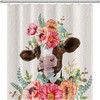 Rustic Cute Cow Shower Curtain for Farmhouse Bathroom Decor with Animals Floral & Funny Prints 
