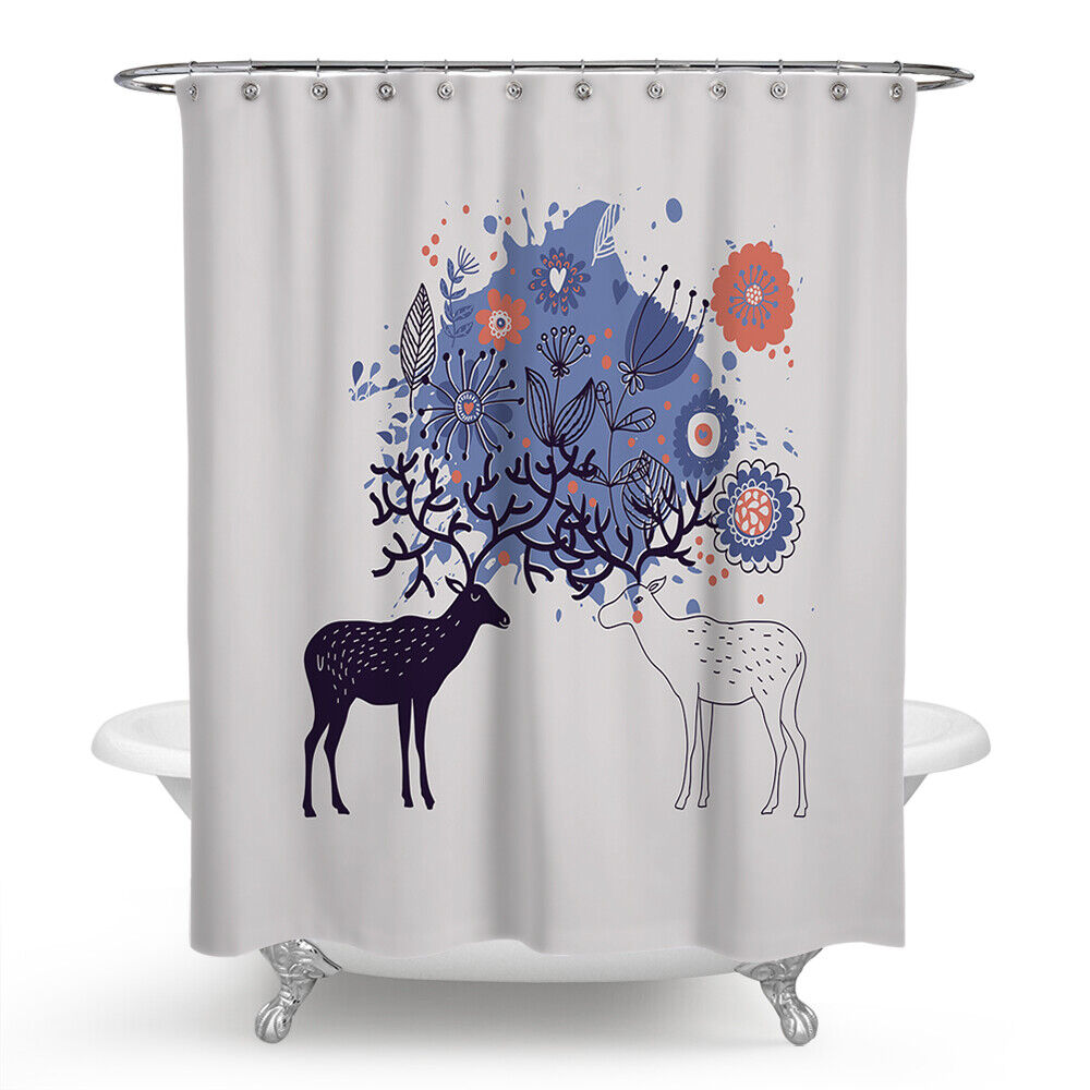 Rustic Deer And Elk Shower Curtain For A Cabin-Themed Bathroom - Image 2