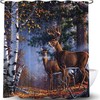Rustic Deer Shower Curtain Set For A Wilderness-Themed Bathroom
