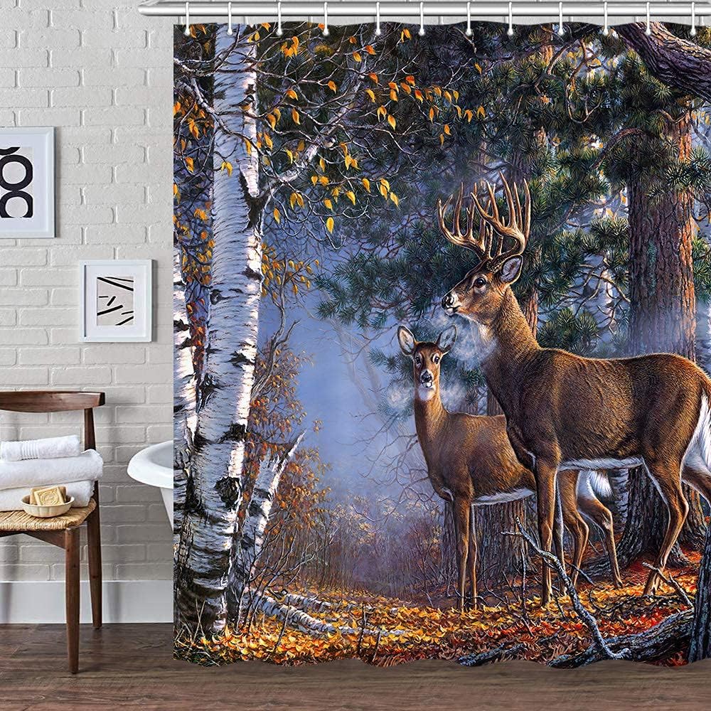 Rustic Deer Shower Curtain Set For A Wilderness-Themed Bathroom - Image 3