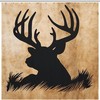 Rustic Deer Shower Curtain With Silhouette Design