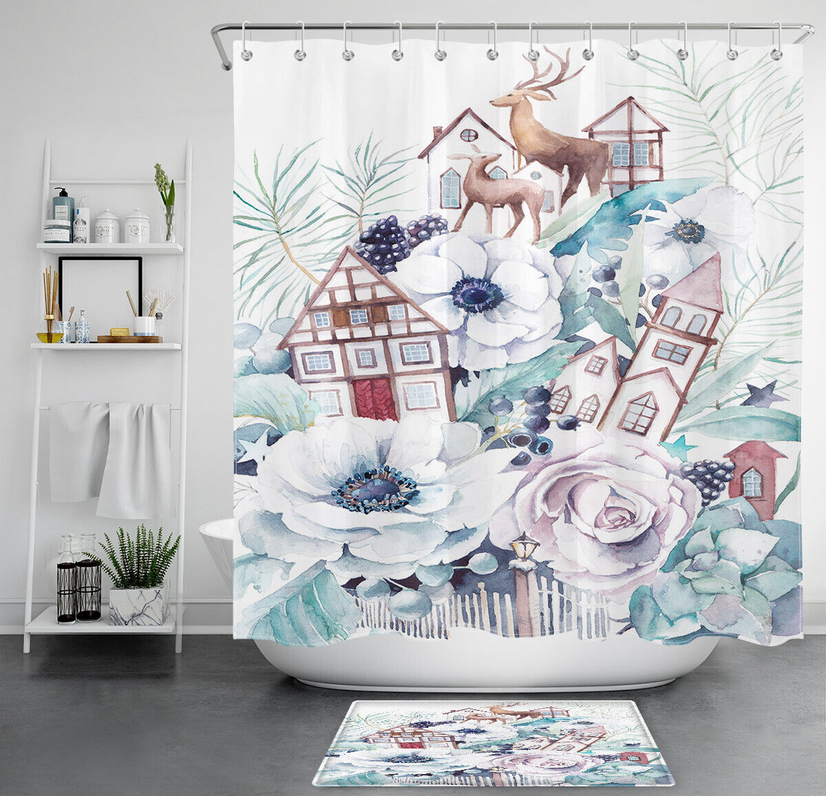Rustic Deer Shower Curtain With Woodland Vibes