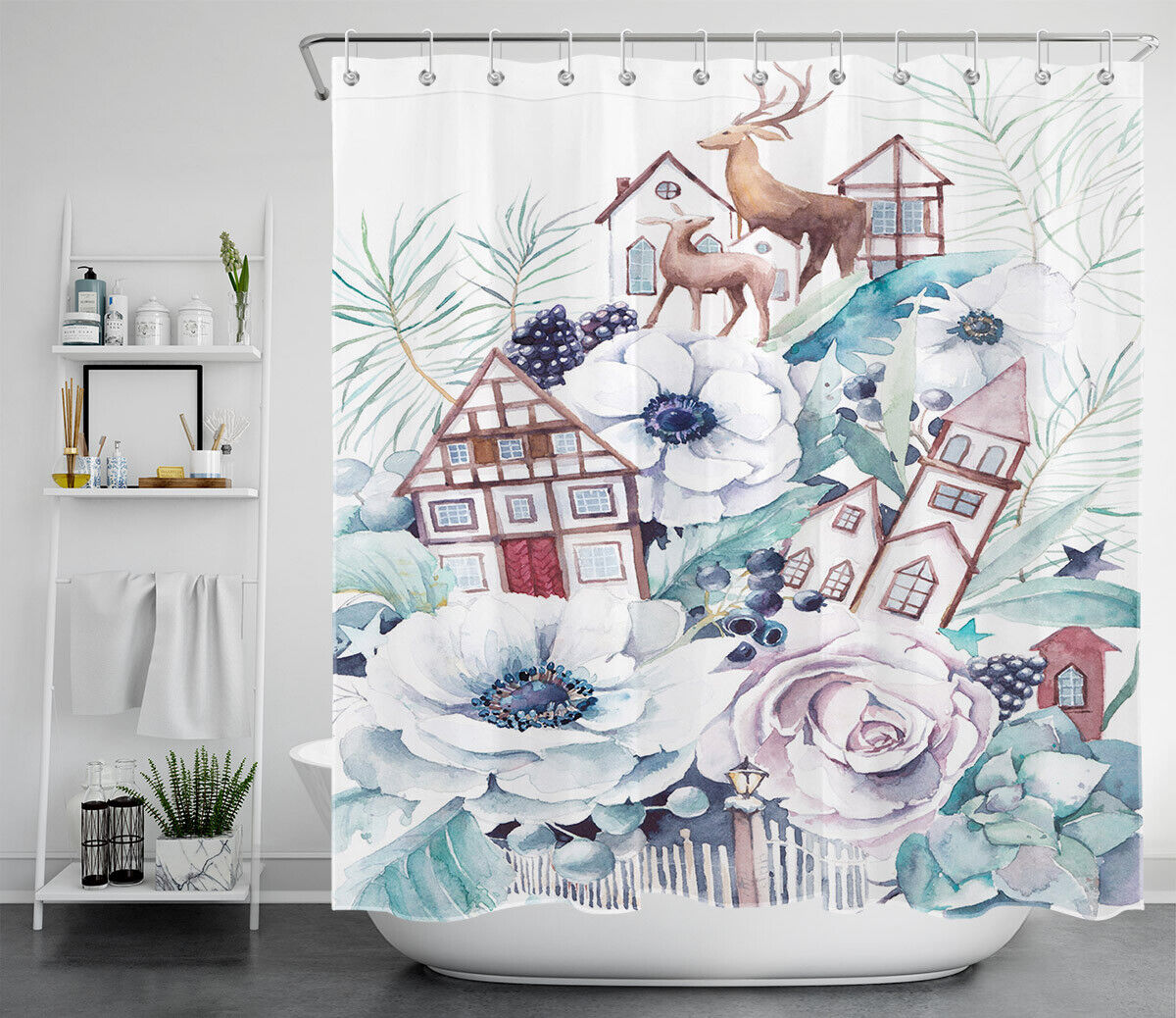 Rustic Deer Shower Curtain With Woodland Vibes - Image 2