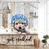 Rustic Dog Shower Curtain With Country Farmhouse Animal Get Naked Bathroom Curtaines