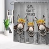 Rustic Donkey Sunflower Shower Curtain - Farmhouse Bathroom Decor